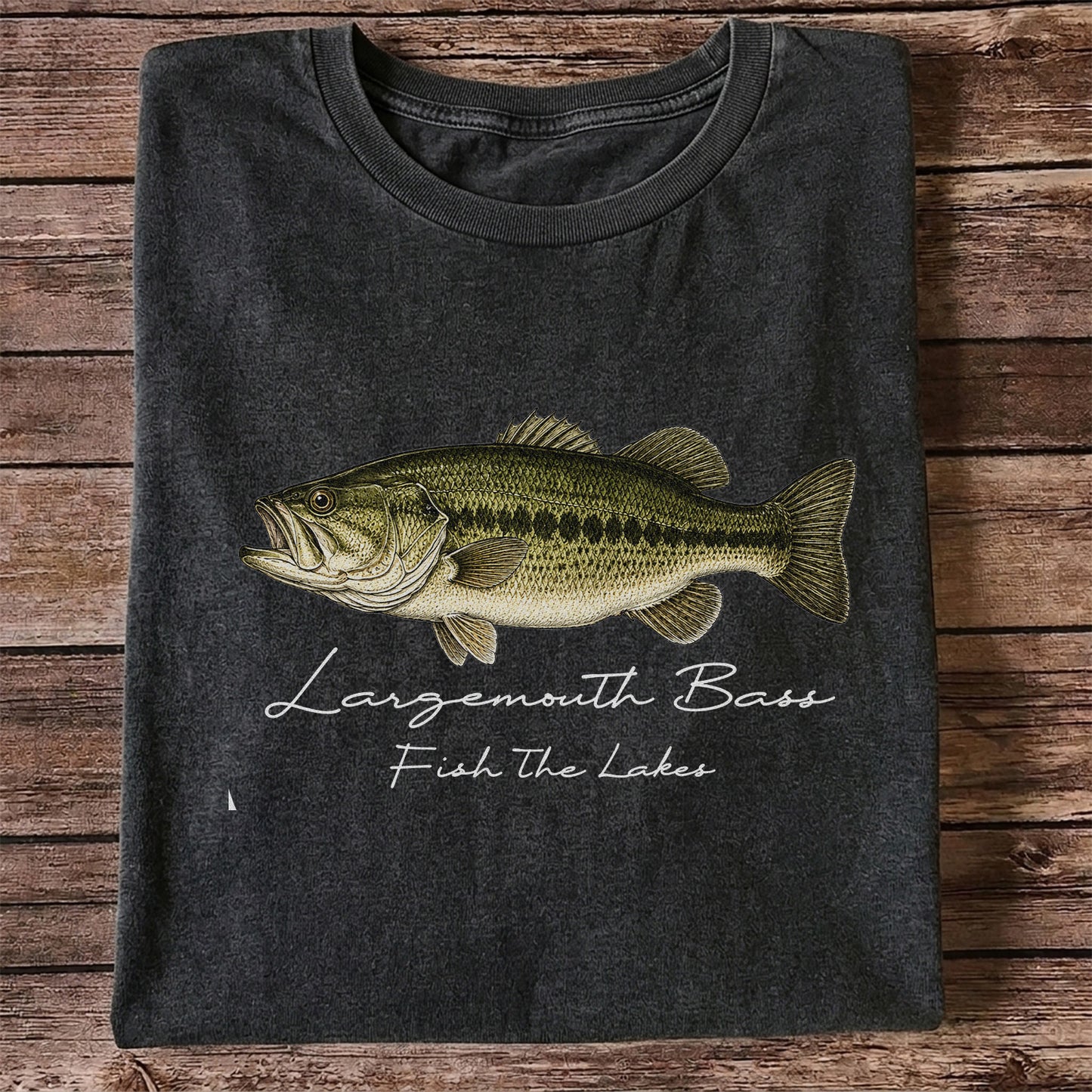 Largemouth Bass Fishing T-Shirt Fish The Lakes Vintage Bass Angler Tee