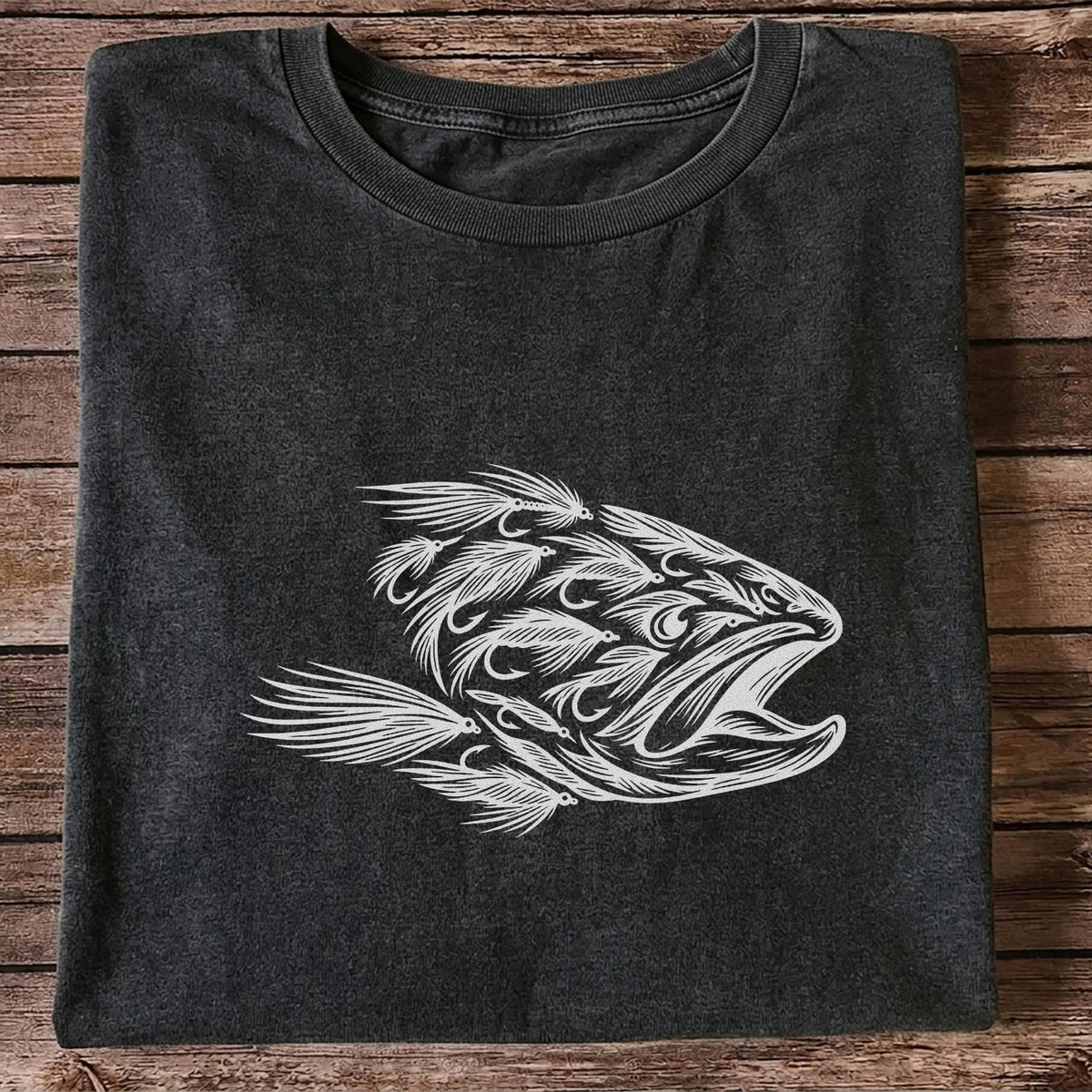 Fly Fishing Fish Design Graphic T-Shirt