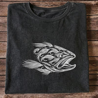 Fly Fishing Fish Design Graphic T-Shirt