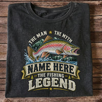 Personalized The Man The Myth The Fishing Legend Rainbow Trout T-Shirt