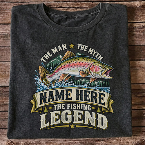 Personalized The Man The Myth The Fishing Legend Rainbow Trout T-Shirt