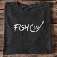 Fish On Fishing Hook Graphic T-Shirt