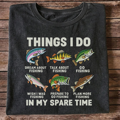 Colorful Fish Fishing Hobby Graphic T-Shirt