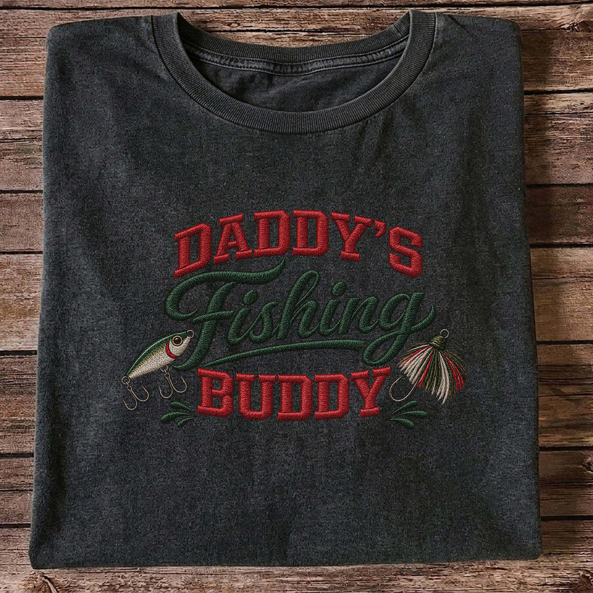 Daddy's Fishing Buddy Funny Fishing Graphic T-Shirt