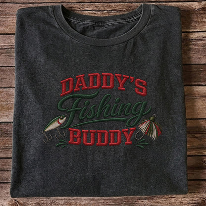 Daddy's Fishing Buddy Funny Fishing Graphic T-Shirt