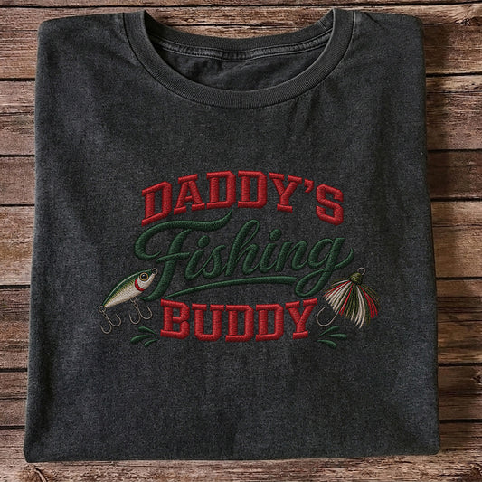 Daddy's Fishing Buddy Funny Fishing Graphic T-Shirt