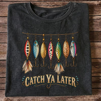 Catch Ya Later Vintage Fishing Lures Graphic T-Shirt