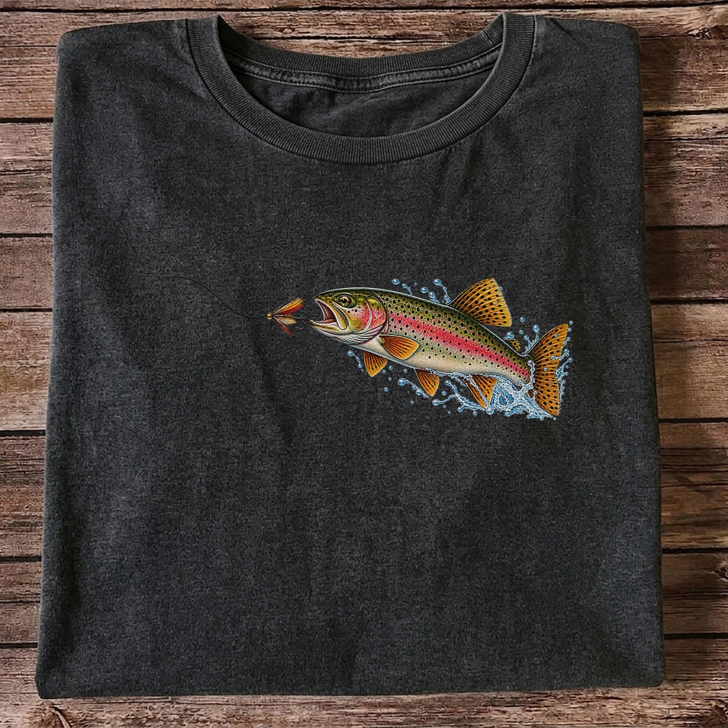 Rainbow Trout Chasing a Fly Fishing Graphic T-Shirt