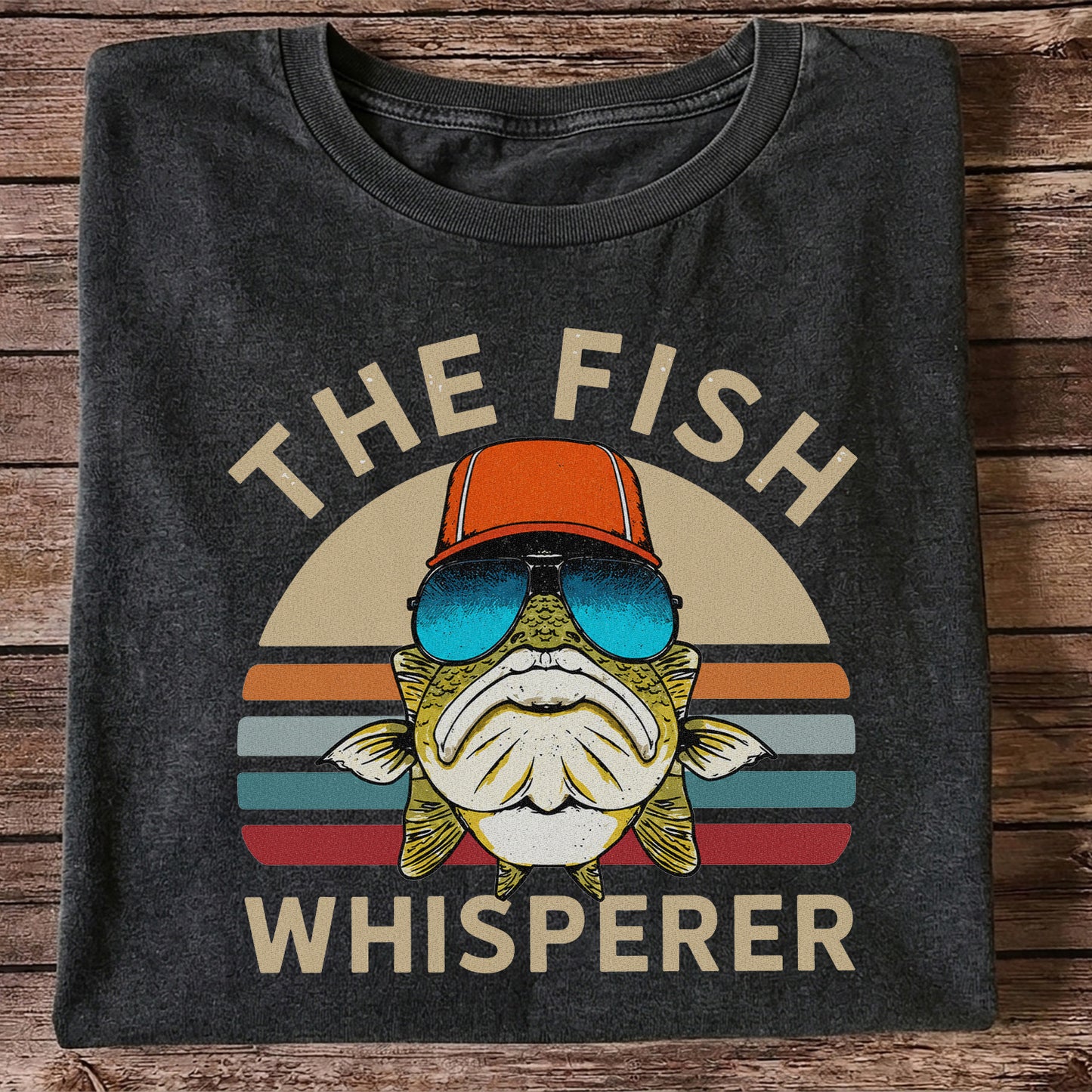 The Fish Whisperer Bass in Sunglasses Funny Fishing T-Shirt