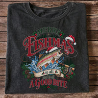 Merry Fishmas to All and to All a Good Bite Rainbow Trout T-Shirt