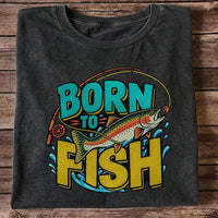 Born to Fish Rainbow Trout Fishing Graphic T-Shirt