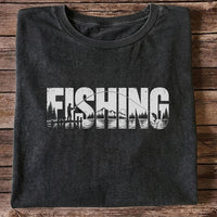 Fishing Lake Angler Vintage Graphic T-Shirt