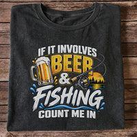 Beer and Fishing Funny Angler Graphic T-Shirt