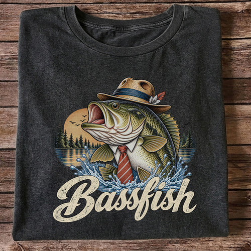 Cowboy Hat Bass Fishing Graphic T-Shirt