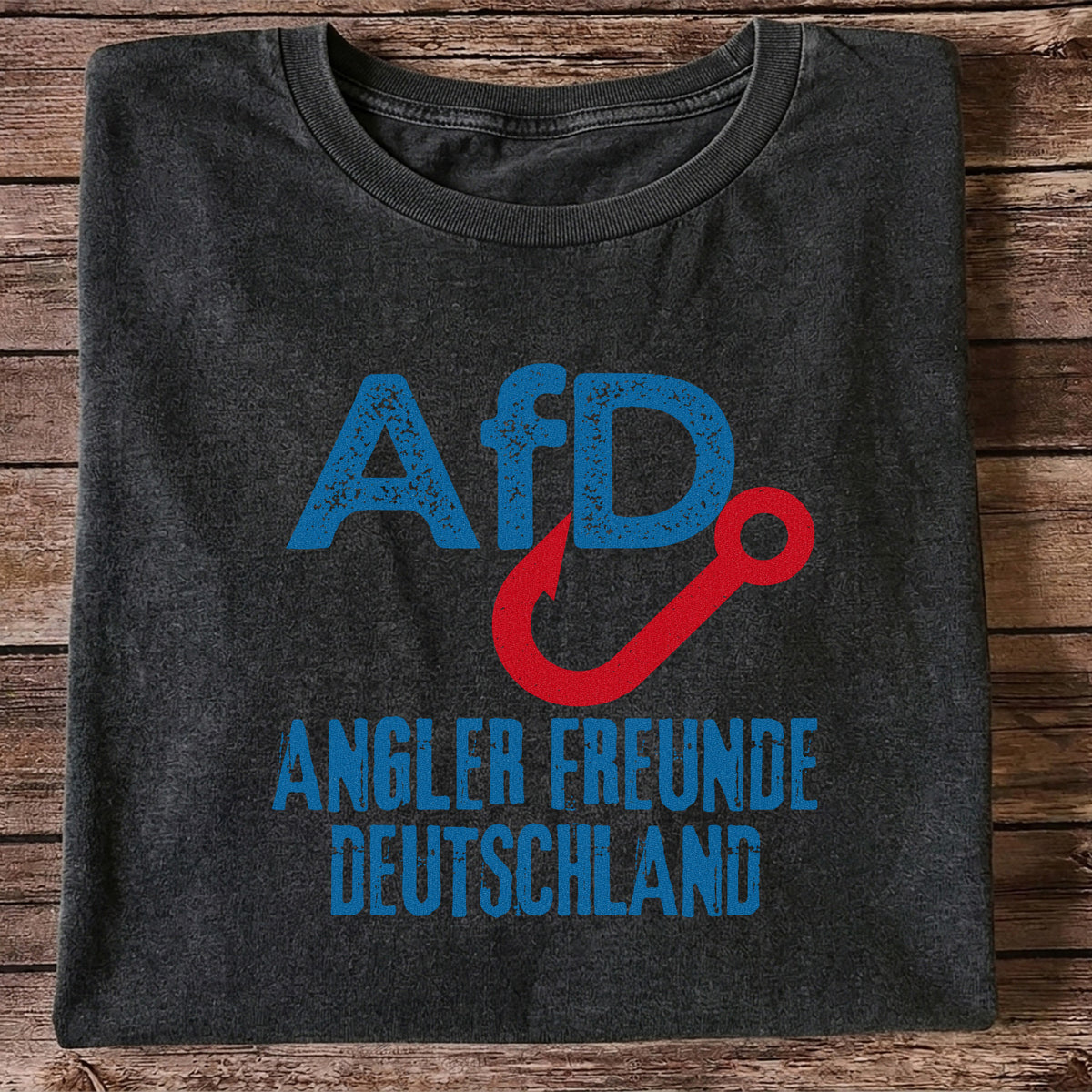 AFD Angler Freunde Deutschland Fishing Hook Graphic T-Shirt