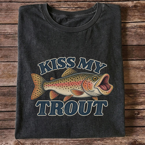 Kiss My Trout Funny Trout Fishing T-Shirt