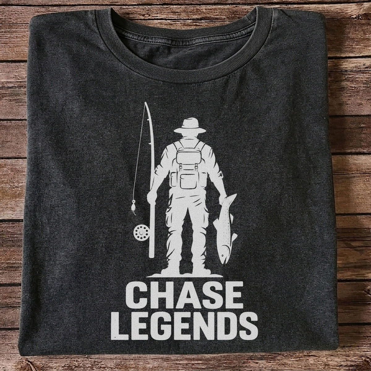 Chase Legends Fly Fishing Angler Silhouette Graphic T-Shirt