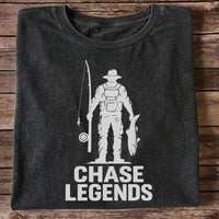 Chase Legends Fly Fishing Angler Silhouette Graphic T-Shirt