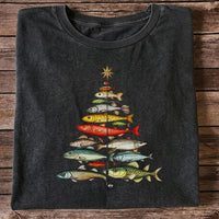 Vintage Fish Collection Fishing Rod Graphic T-Shirt