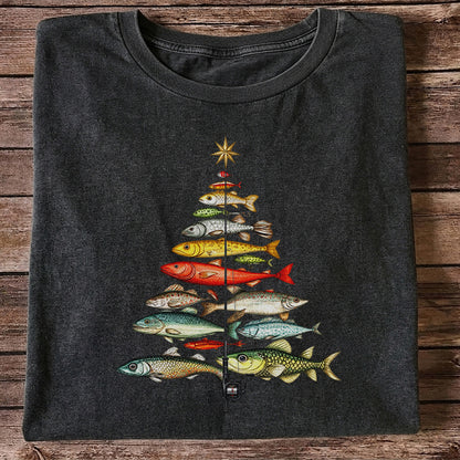 Vintage Fish Collection Fishing Rod Graphic T-Shirt