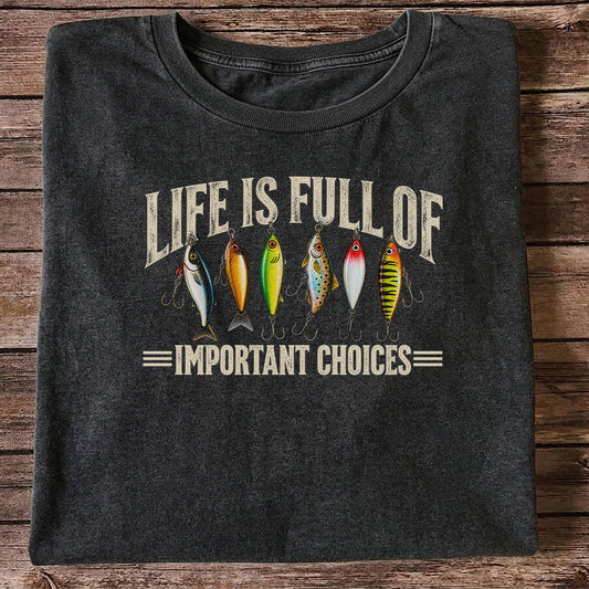 Colorful Fishing Lures Vintage Graphic T-Shirt