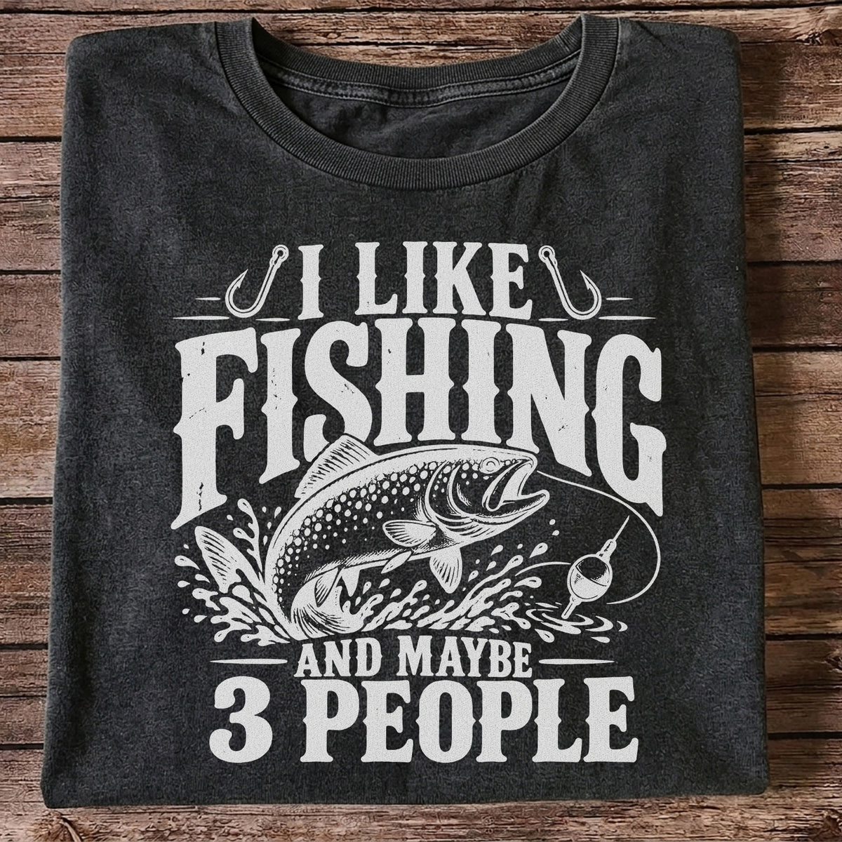 Funny Trout Fishing Three People Graphic T-Shirt