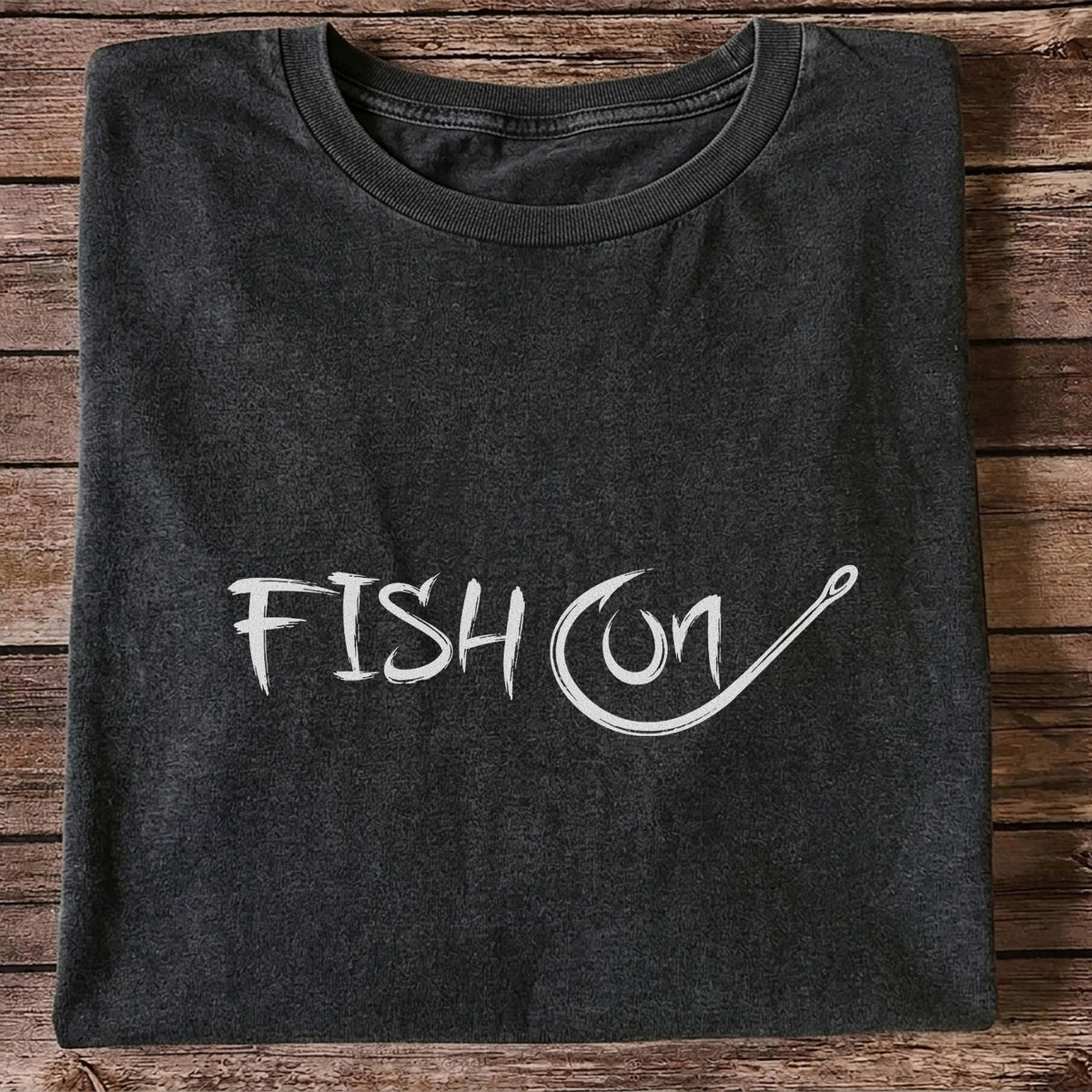 Fish On Fishing Hook Minimalist Graphic T-Shirt