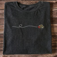 Festive Fly Fishing Lure and Line Graphic T-Shirt