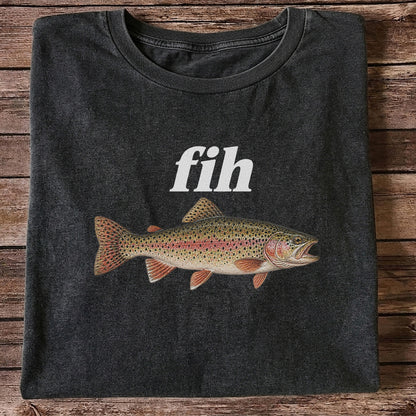 Fih Rainbow Trout Minimalist Fishing Graphic T-Shirt
