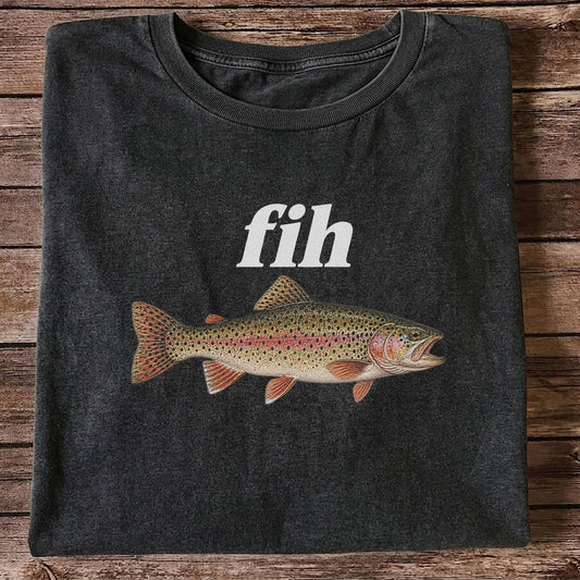 Fih Rainbow Trout Minimalist Fishing Graphic T-Shirt