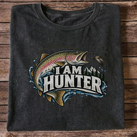I Am Hunter Rainbow Trout Fly Fishing Mountain Graphic T-Shirt