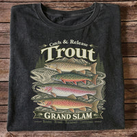 Catch and Release Trout Grand Slam Fishing Graphic T-Shirt
