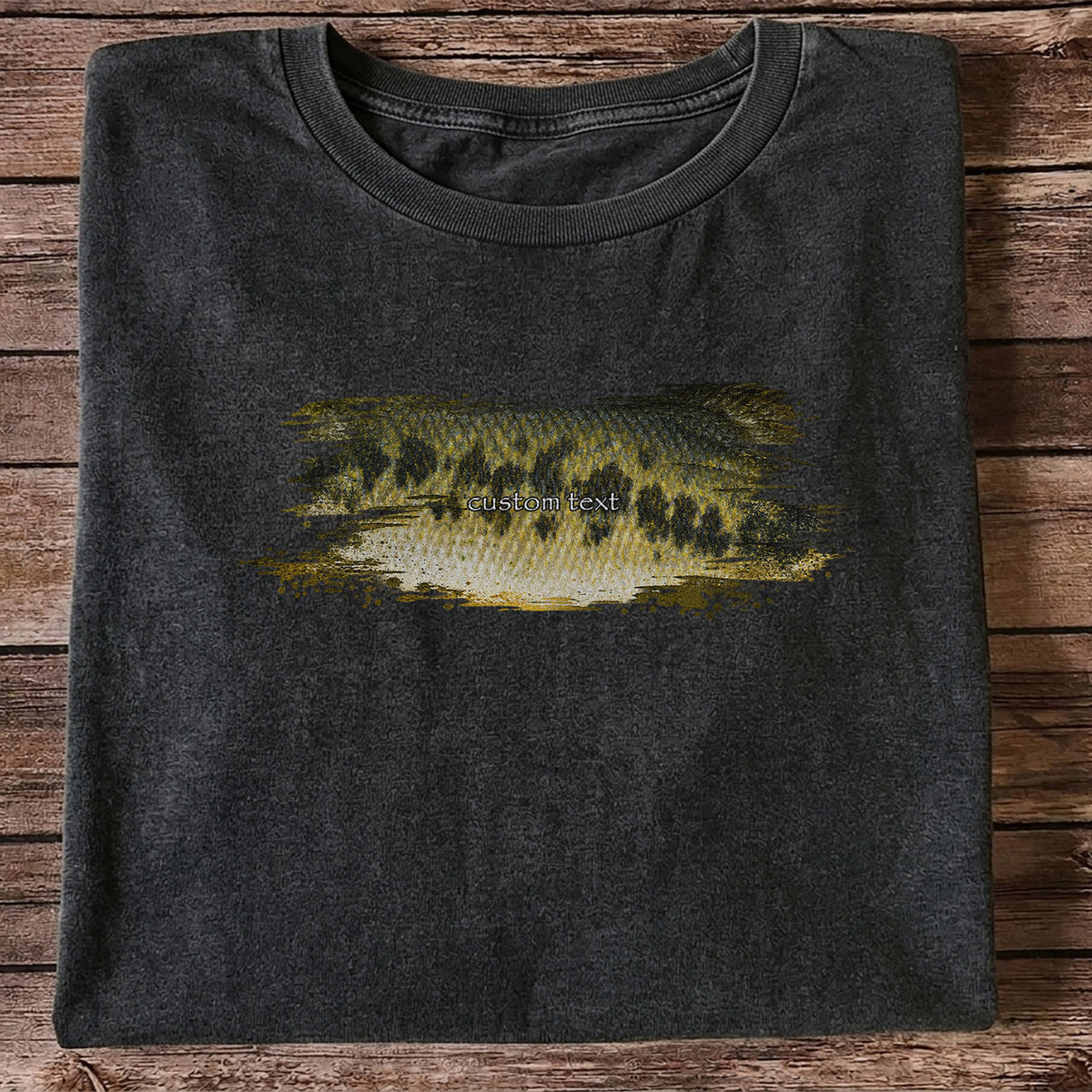Custom Text Bass Fishing Graphic T-Shirt