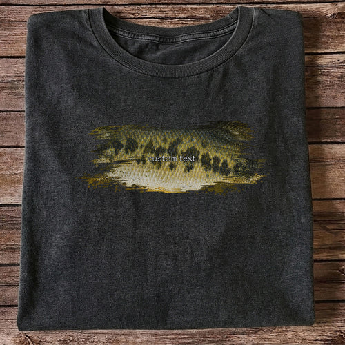 Custom Text Bass Fishing Graphic T-Shirt