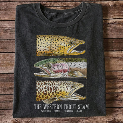 The Western Trout Slam Wyoming Utah Montana Idaho Fishing T-Shirt