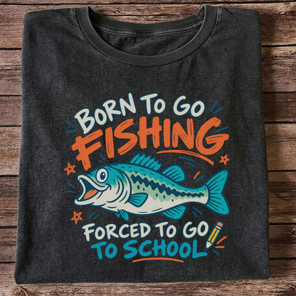 Funny Fish Fishing Graphic T-Shirt for Back to School