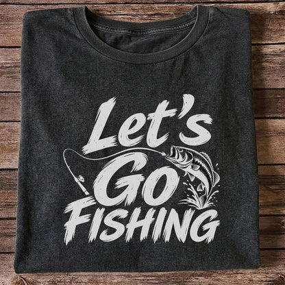Let's Go Fishing with Jumping Bass Graphic T-Shirt