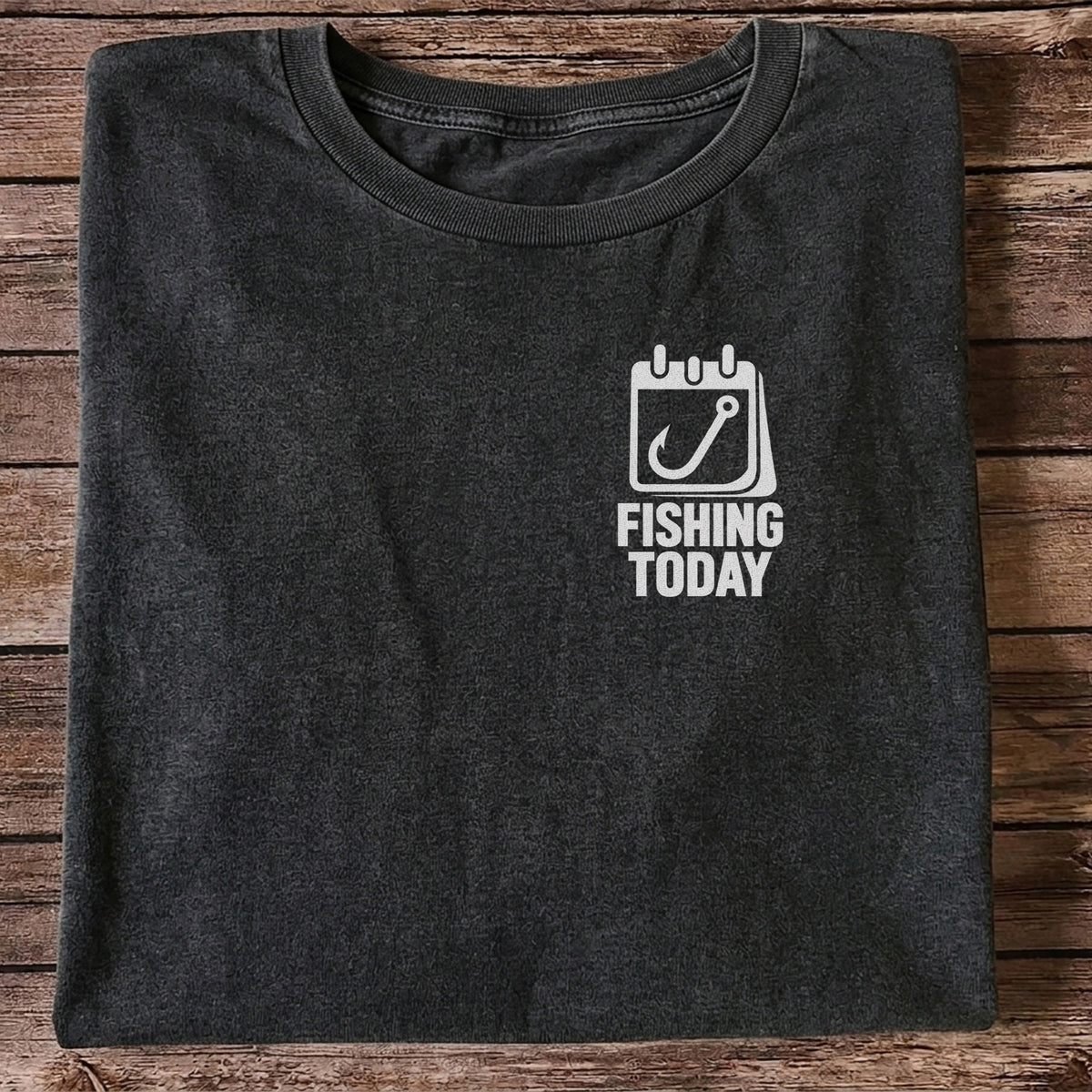 Fishing Today Calendar and Hook Minimalist Graphic T-Shirt