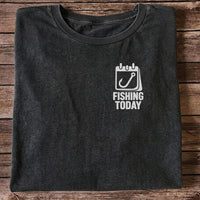 Fishing Today Calendar and Hook Minimalist Graphic T-Shirt