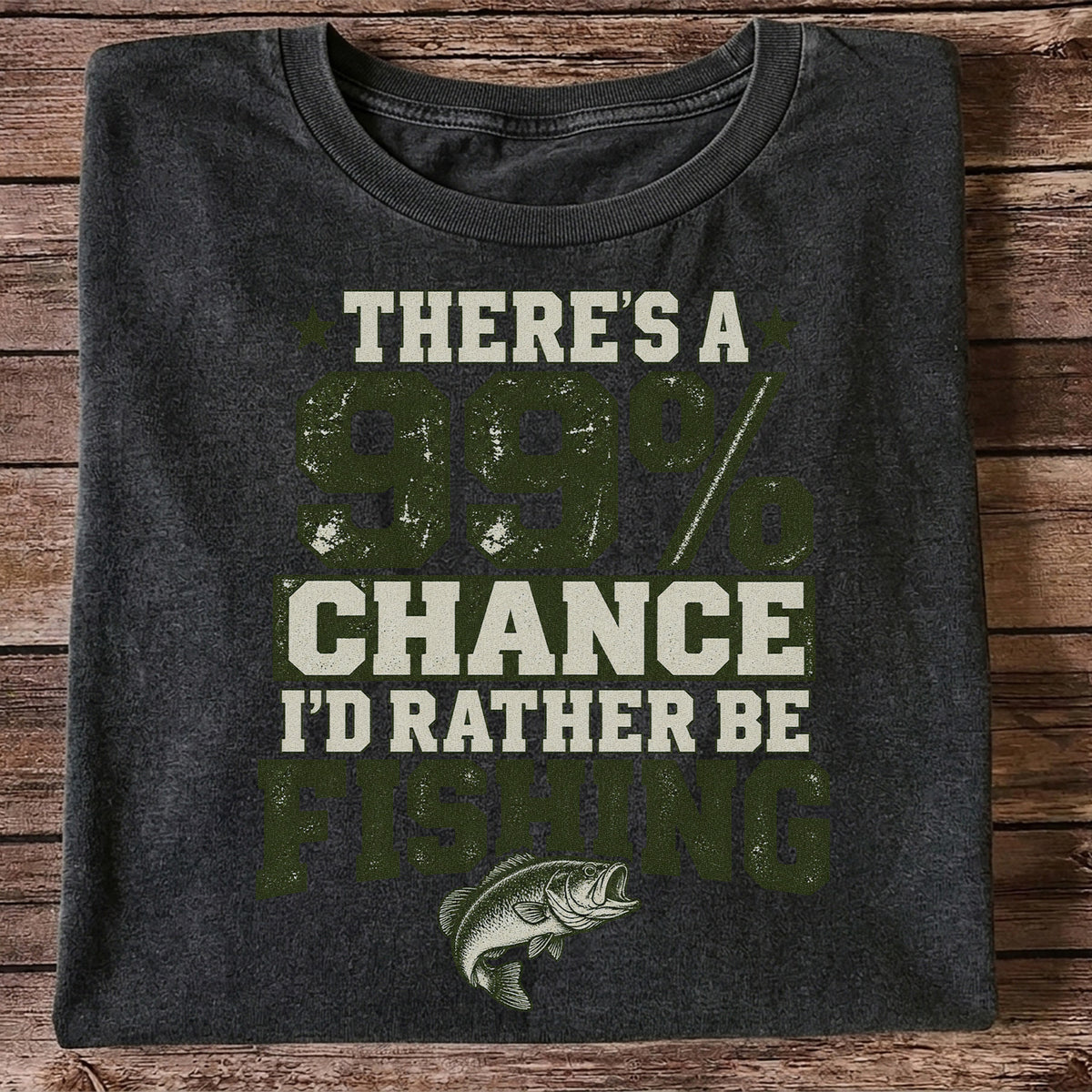 Ninety Nine Percent Fishing Graphic T-Shirt