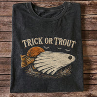 Trick or Trout Halloween Fishing T Shirt