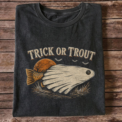 Trick or Trout Halloween Fishing T Shirt