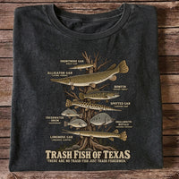 Trash Fish of Texas Gar and Freshwater Fish Graphic T-Shirt