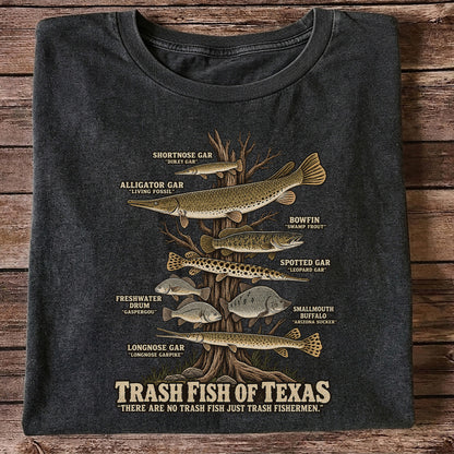 Trash Fish of Texas Gar and Freshwater Fish Graphic T-Shirt