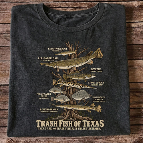 Trash Fish of Texas Gar and Freshwater Fish Graphic T-Shirt