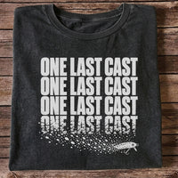 One Last Cast Repeating Fishing Lure Graphic T-Shirt