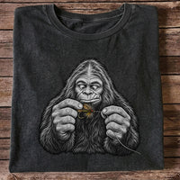 Bigfoot Tying a Fly Fishing Lure Graphic T-Shirt