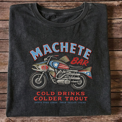Machete Bar Cold Drinks Colder Trout Fishing T-Shirt