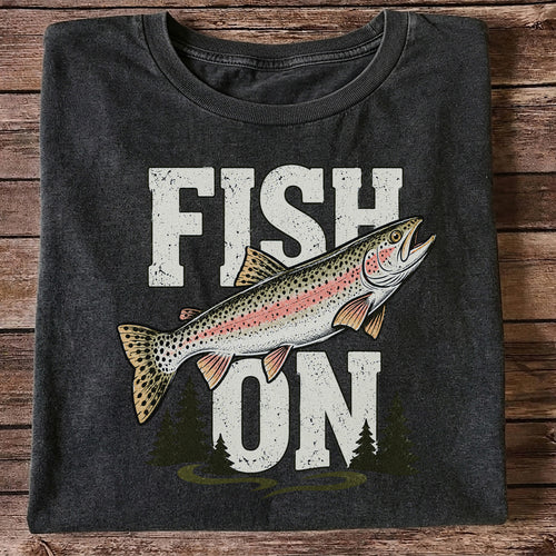 Fish On Rainbow Trout Fishing Graphic T-Shirt