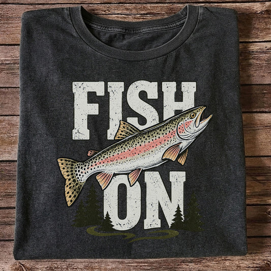 Fish On Rainbow Trout Fishing Graphic T-Shirt